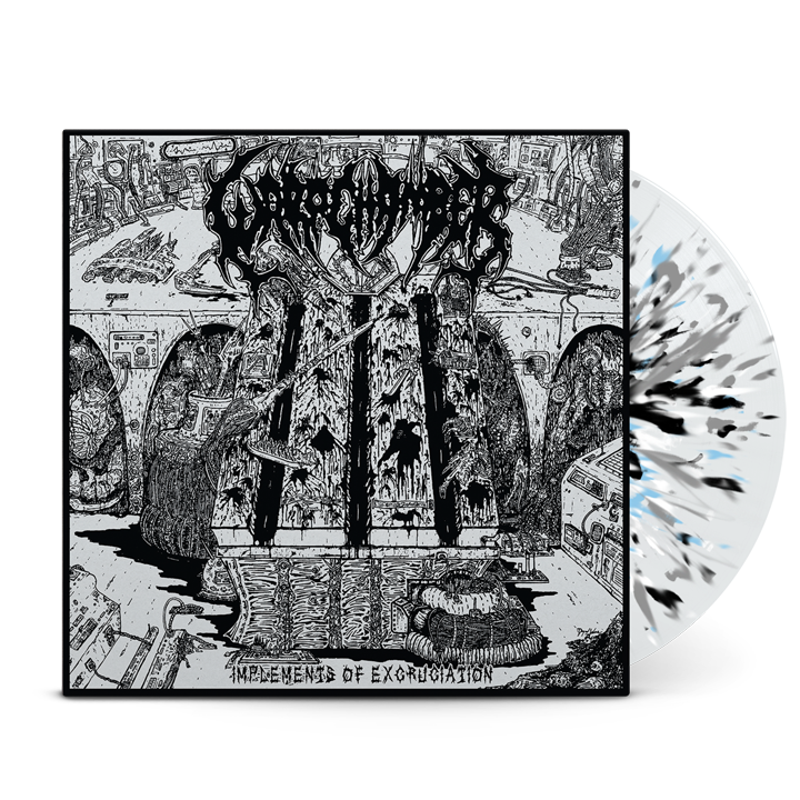 WARP CHAMBER - Implements Of Excruciation Clear Vinyl w/Black + White + Silver + Light Blue Splatter