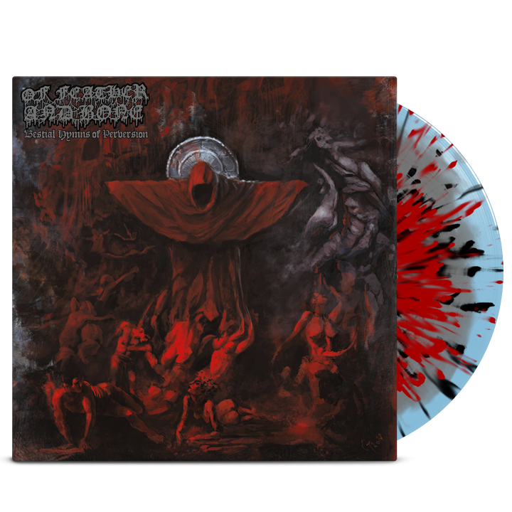 OF FEATHER AND BONE - Bestial Hymns Of Perversion - LP (Silver And Light Blue Colour Mix With Black And Red Splatter)